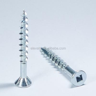 China Steel Milled Flat Head C-1022 Square Drive With 4 Coarse Seed Thread Type-17 Point Rig Screw for sale