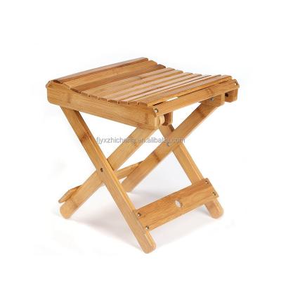 China Foldable Square Wooden Bamboo Foldable Step Stool Household Fishing Stool Chair For Children Kids Leisure for sale