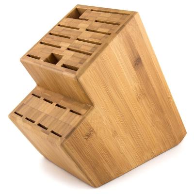 China Sustainable 20 Slot Knife Block Set Countertop Eco-Friendly Bamboo Knife Holder Knife Set With Holder for sale