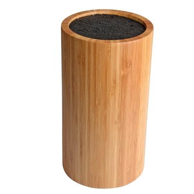 China Sustainable Universal Round Bamboo Knife Block Holder Rack Slotless Knife Storage Rack for sale