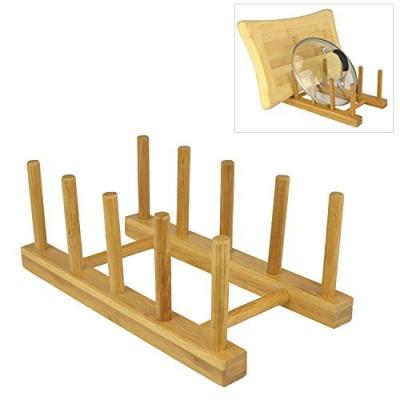 China Viable Wholesale Kitchen Dish Pot Bamboo Dish Drainer Rack Drying Dish Rack Dryer for sale