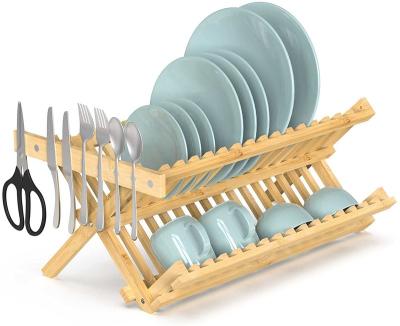 China Viable Bamboo Folding Dish Dish Rack Kitchen Rack Drying Rack Dish Drying Rack Dish Rack for sale