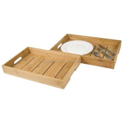 China Sustainable 2 Kitchen Bamboo Food Set Serving Tray Sushi Tray for Kitchen Set for Restaurant for sale