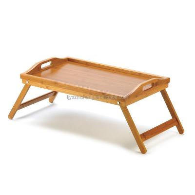 China Eco-Freindly Eco-Friendly Bamboo Tray Breakfast Bed Table With Foldable Legs for sale