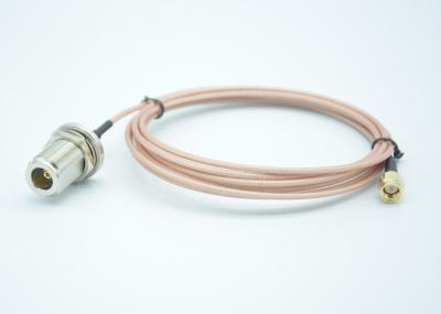 China Plastic Insulator RF Cable SMA Cable Assembly Male To Female Copper Braid for sale