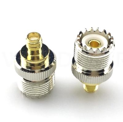 China RF SMA UHF Female Connector For Coaxial Cable Brass Shell Material for sale