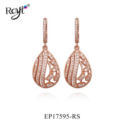 China FASHIONABLE Hot Sale 925 Jewelry 14K Gold Plating Silver Zircon Drop Bridal Earrings for sale