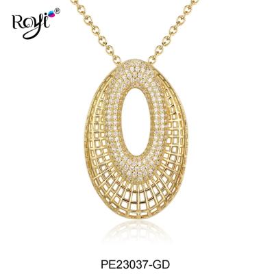 China Latest FASHIONABLE Designs Fashion Jewelry S925 Sterling Silver Oval Shape Pendants Necklace for sale