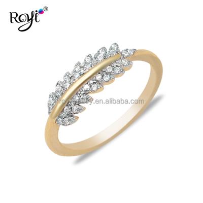 China Latest 2019 Trendy Arrow Ring Designs 925 Sterling Silver Two Tone Plating Gold Finger Royi CZ Ring Wholesale for sale