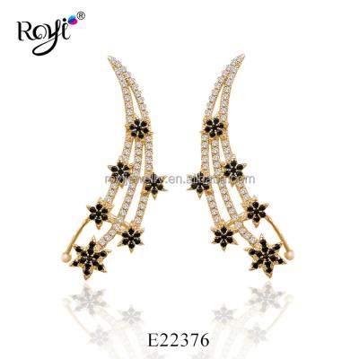 China Royi Elegant Latest Designs Sterling Silver Jewelry Earrings Turkish Jewelry Gold Earrings 925 for sale