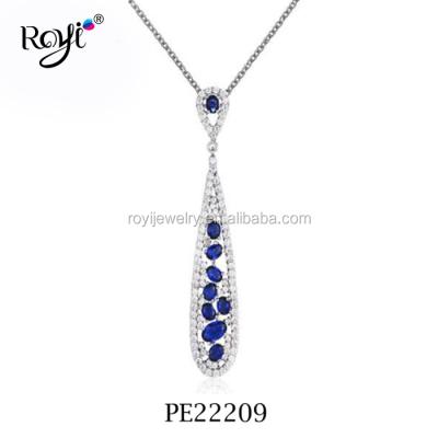 China Alli Jewelry 925 Sterling Silver Tanzanite Express Wholesale Silver And White Teardrop Pendant for sale