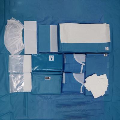 China Disposable Nonwoven Fabric Through Surgical Pass Pack Drape Disposable 35gSMS Or 45gSMS CE Approved Simple Operation for sale