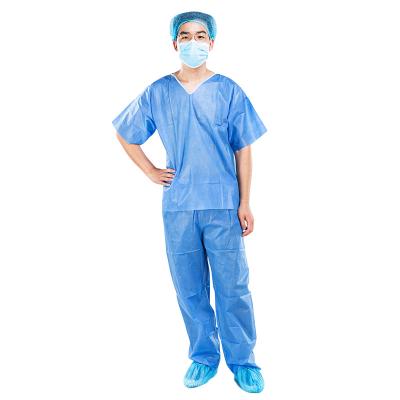 China Disposable Clinic Short Sleeves Hospital Nurse Uniform Scrub Suit for sale