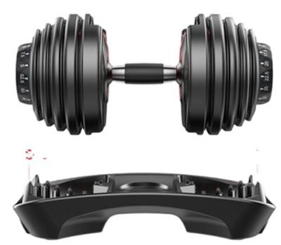 China Paint-baked dumbbell fitness weight training 40kg cast iron adjustment dumbbell with rack for sale