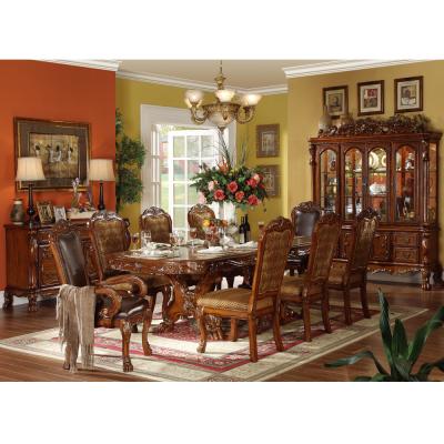 China Stylt Luxury Antique Wooden Dining Room (Other) Excellent Caving Adjustable Dining Table Set Furniture China Supplier for sale