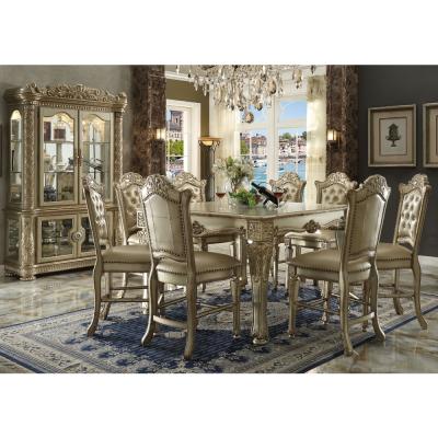 China (Other)Adjustable Dining Table With Armchairs Cupboard Style Wooden Real Classic European Dining Set Porcelain Factory Design Luxury for sale