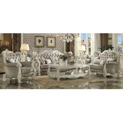 China (Other) Real Vintage Leather Adjustable Sofa Set With Table for sale