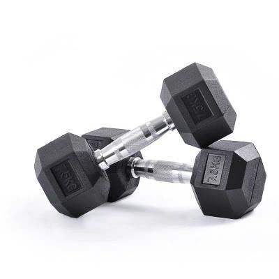 China 2021 Best Selling Universal Cast Iron Fitness Equipment Hexagon Rubber Dumbbell for sale