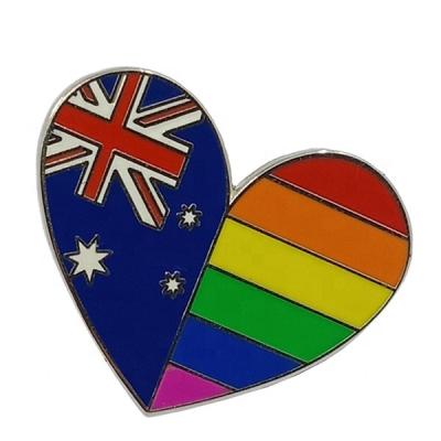 China Hot Oil BRITISH Exquisite Heart Shaped Rainbow Color Drop Badge Accessories Brooch Fashion Accessories China Style Multicolor Lapel Pin for sale