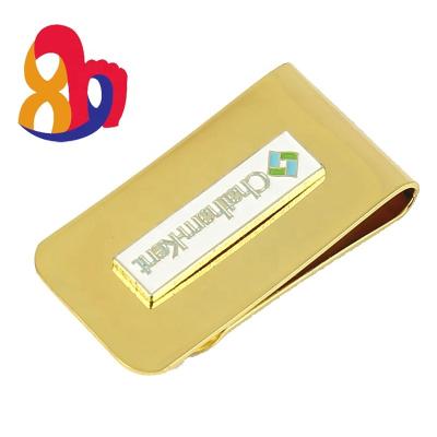 China China Factory Wholesale Custom Logo Small Flat Metal Wallet Clip for sale