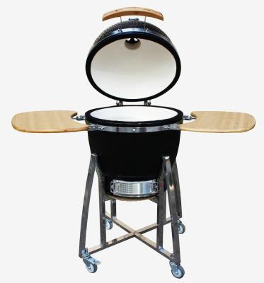 China Adjustable Height 21 Inch Cart Outdoor Ceramic Kamado Charcoal Grill BBQ GRILL Kamado Smoker Grill for sale