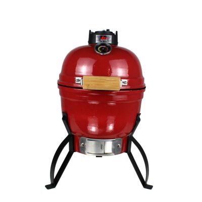 China Adjustable Size Pizza Maker Oven Mini Kamado 13 Inch Charcoal Smoker Outdoor Grill with Ceramic Build for sale