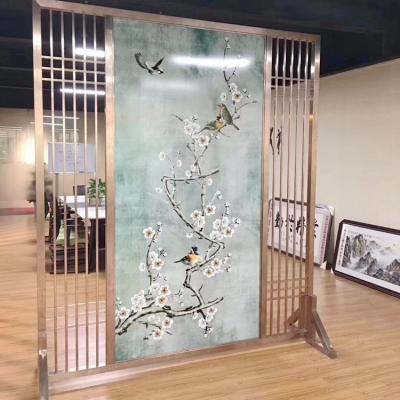 China Europe Customized Stainless Steel Screen Partition Portable Folding Room Divider Folding Screen for sale