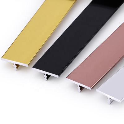 China Factory Made Modern Stainless Steel Tile Trim T Form Decor Border Metal Wall Decorative T Form Stainless Steel Tile Trim for sale