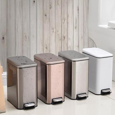 China 201/304/316L/430/420/410 3~20L Stainless Steel Kitchen Trash Can With Lid Pedal Trash Can Stainless Steel Pedal Bin for sale