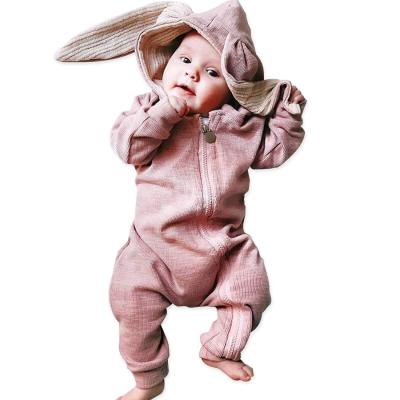 China 2022 Baby Animal Bunny Baby Easter Romper Cartoon Baby Animal Bunny Baby Easter Romper Baby Easter Clothes Boys Girl Rabbit Ear Knit Newborn Infant Bunny Romper Jumpsuit Hooded Romper Zipper Baby Hoodie for sale