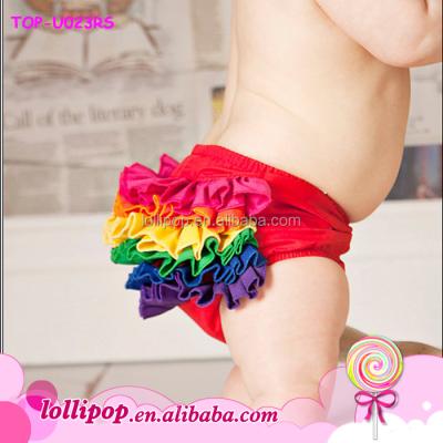 China 2016 colorful little girls underwear rainbow ruffle cotton anti-pilling anti-pilling models boutique girl underwear models panties 100 for sale