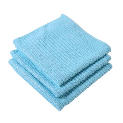 China OEM Manufacturer Sustainable Microfiber Stripe Cloth Microfiber Kitchen Towels Microfiber Cleaning Cloth for sale