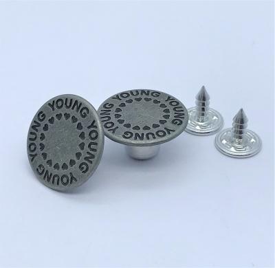 China JB-0340_custom viable high quality plated metal customize coveralls to plated color shape unisex regular leg button for sale