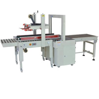 China Automatic high quality food carton box andPP sealing belt strapping machine for sale