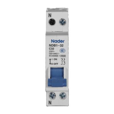 China Motorized Breaker Circuit Breaker Ndb1 - 32 AC 1p 10ka by Nader MCB-NDB Miniature Circuit Breaker 1P 1 - 32 AC/ for sale