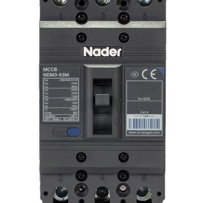 China Mccb Ndm3-63 3p Telemecanique molded case circuit breaker by Nader NDM3-63A 3P for sale