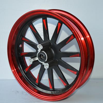 China 12 Inch Wide Endurable Rim Disc Brake Drive Wheel Hub 2.75 Red Double Sided Hub Tire Alloy Wheels for sale