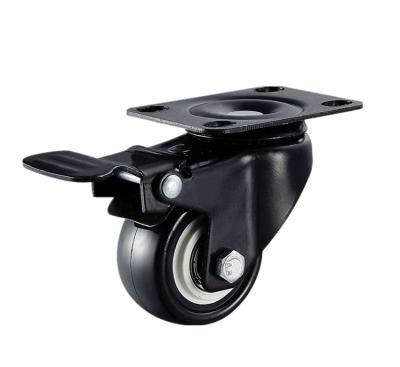 China Handling Tools China produces2 inch black PU caster caster wheels and15 inch wheel brake swivel for sale