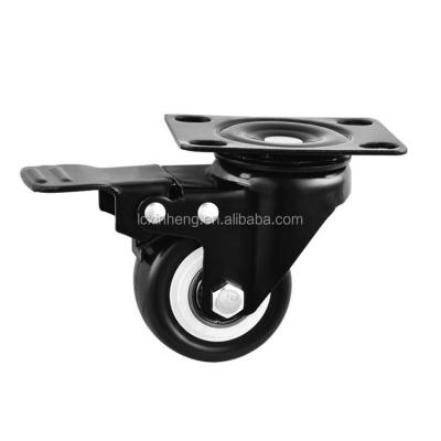 China 1.5 Inch Industrial Rotary Caster Wheel Furniture Wheel 40mm Caddy Wheel Swivel Brake Caster for sale