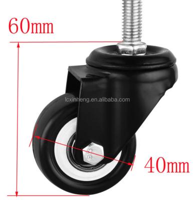 China Metal Stem M8 M10 50mm Industrial Black Industrial Wheel Caster 40mm For Display Rack for sale