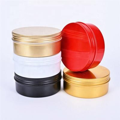 China Cosmetic Hot Selling Frosted Gold Black Silver Red White Aluminum Candle Jar Christmas Jar Candle for sale