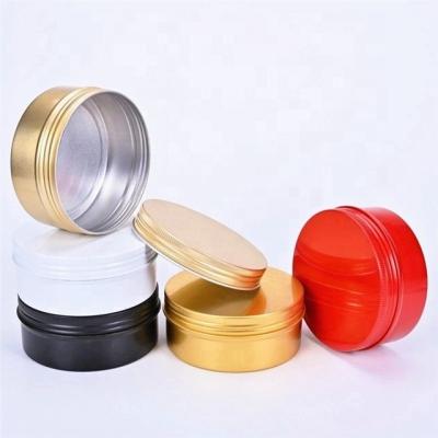 China Cosmetic Empty Round Black Silver Gold White Aluminum Candle Jars 20G 30G 50G 100G 180G 200G 300G 500G 2500G for sale