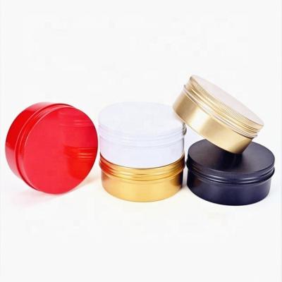 China Cosmetic Luxury Gift 15G-1000G Black Silver Gold Aluminum Cream Jar Tin Jars For Candles for sale