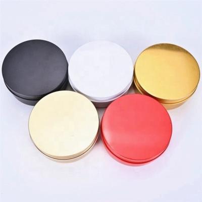 China Cosmetic Factory Price Wholesale Round Aluminum Sage Metal Tea Jar Tin Candle Jars for sale