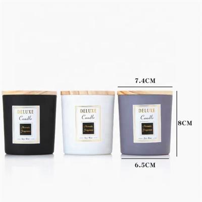 China Home Decoration Cheap Frosted Gold Red Brown White Transparent Blue Pink Glass Black Candle Jars for sale