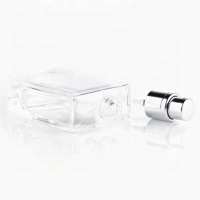 China Personal Care Empty Refillable 30Ml 100Ml Black Transparent Mini Square 50Ml Empty Spray Perfume Bottle Glass for sale