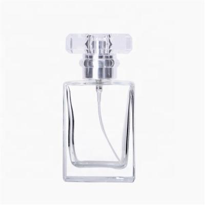 China Personal Care Empty 30Ml 50Ml 100Ml Black Transparent White Glass Perfume Bottle Flat Square Bottle Perfume for sale