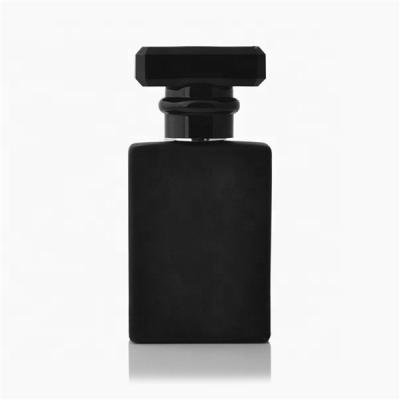 China Personal Care Wholesale Black 50Ml 100Ml Square Thick Glass Perfume Bottle 30Ml Refillable With Customize for sale