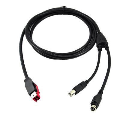 China COMPUTER 6 Ft 1M Hosiden USB B to 24V PoweredUSB Y Splitter Cable for Epson Printers for sale