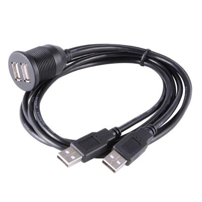 China Hot Selling 20121 COMPUTER Dual USB 2.0 Car Mount Data Charger Flush Cable for sale